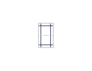 A drawing of a window with the top half open.