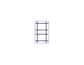 A blue and white picture frame with two rows of bars.