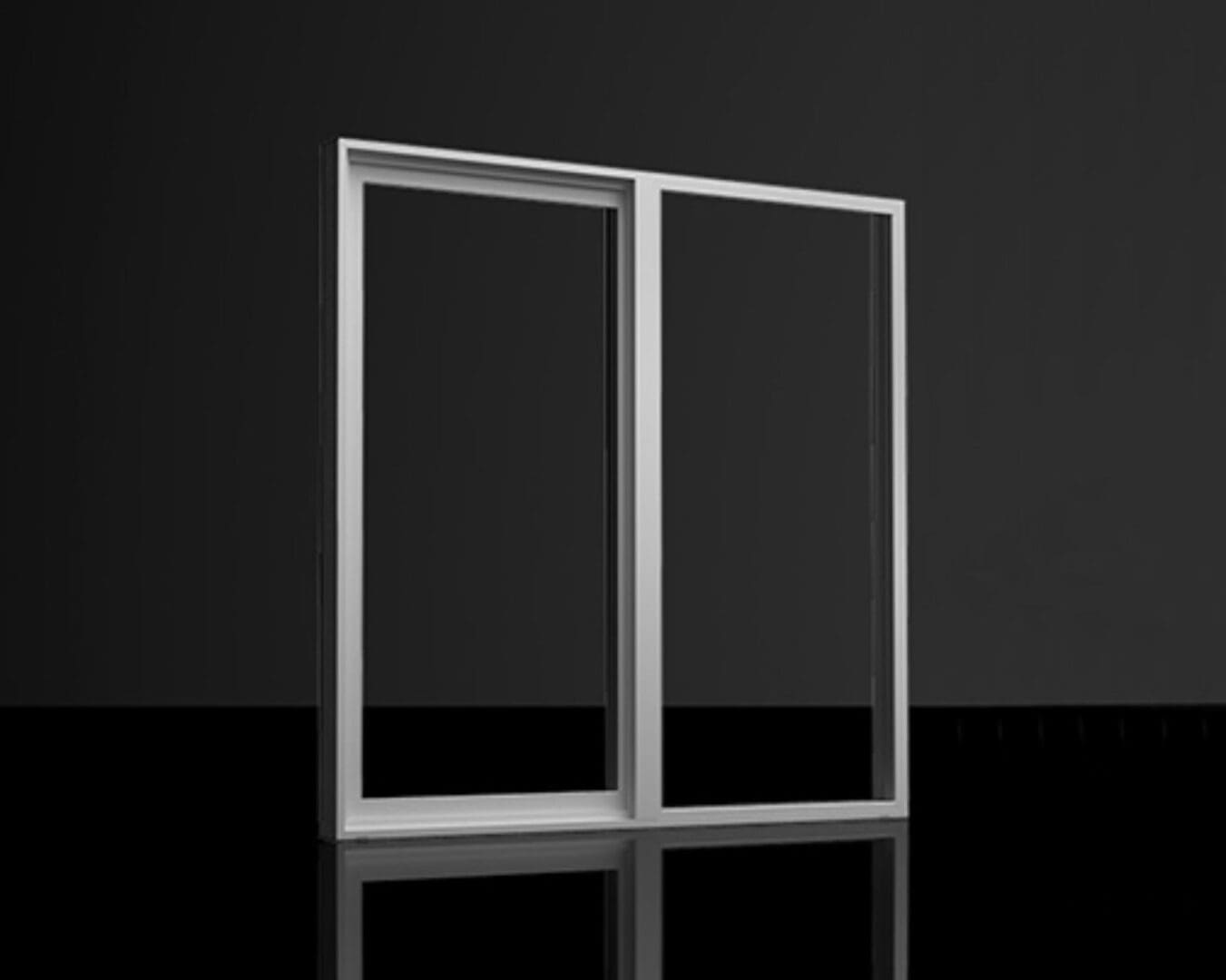 A white door with two glass panels on the side.